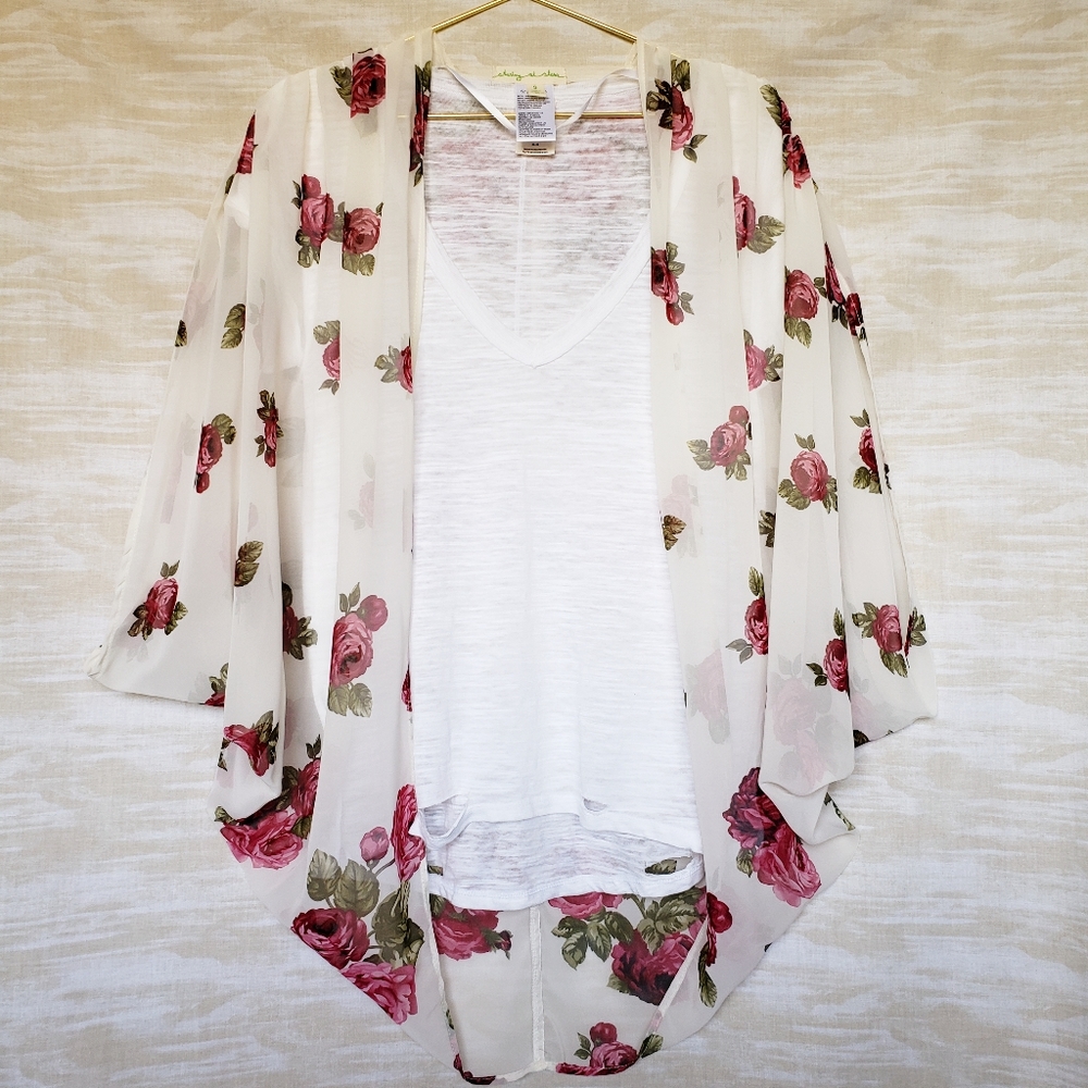 Urban Outfitters boho floral sheer summer kimono